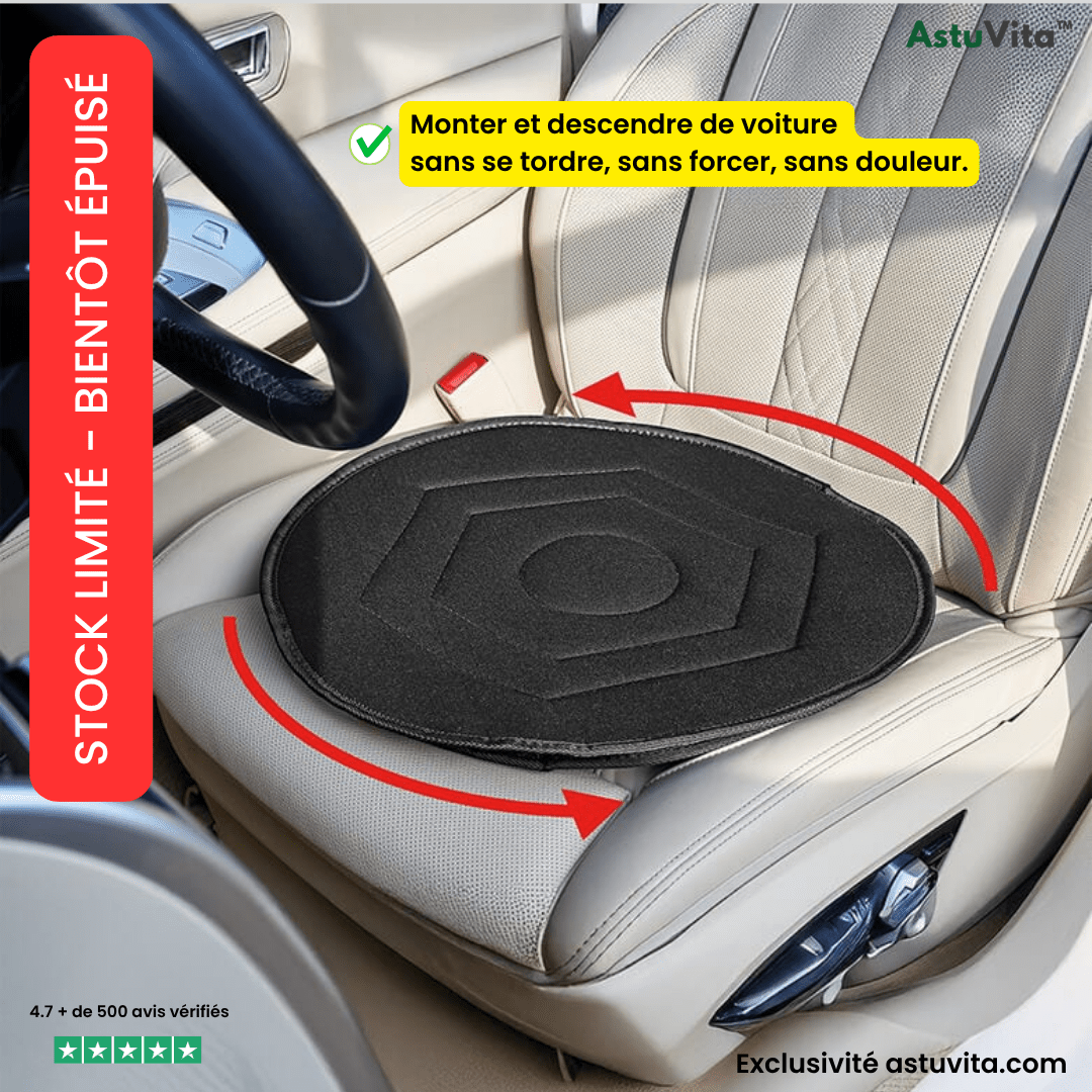 Coussin pivotant 360° pour voiture — Entrée et sortie sans effort - Astuvita