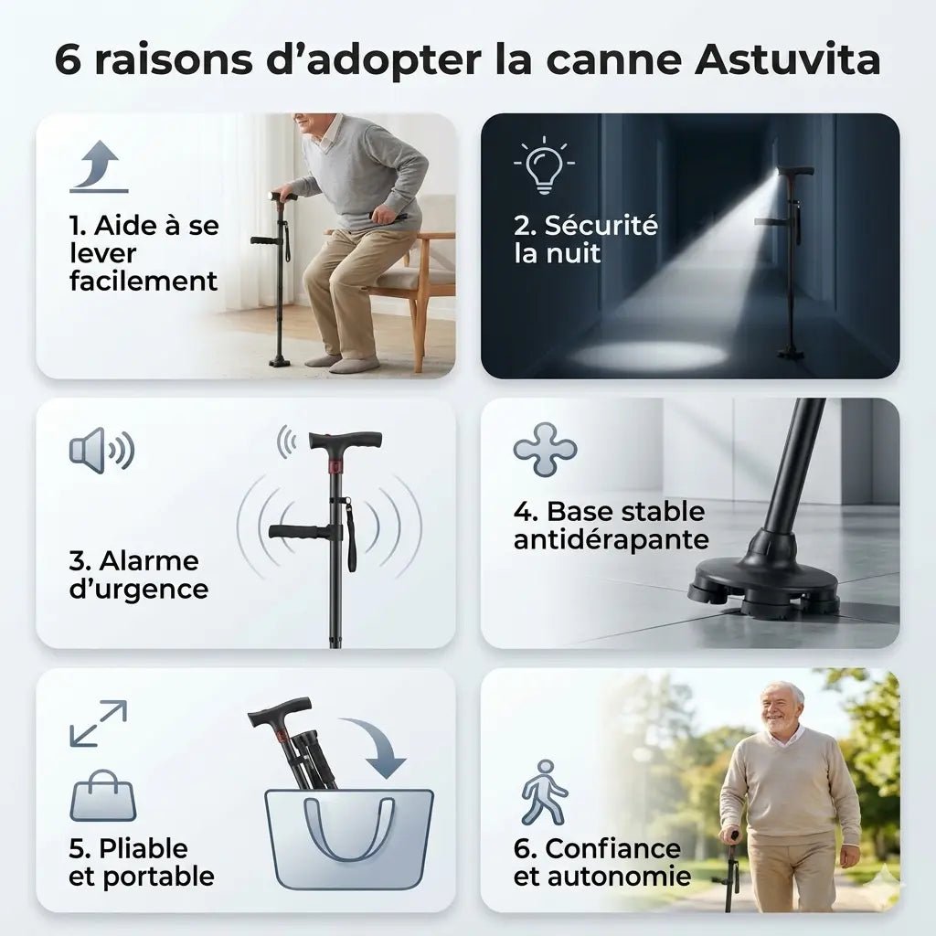 La canne qui aide à vous lever seul et marcher sans peur de tomber - Astuvita
